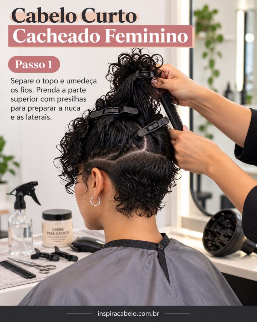 Cabelo Curto Cacheado Feminino – Como Preparar Nuca E